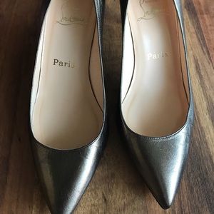Christian Louboutin metallic kitten heels